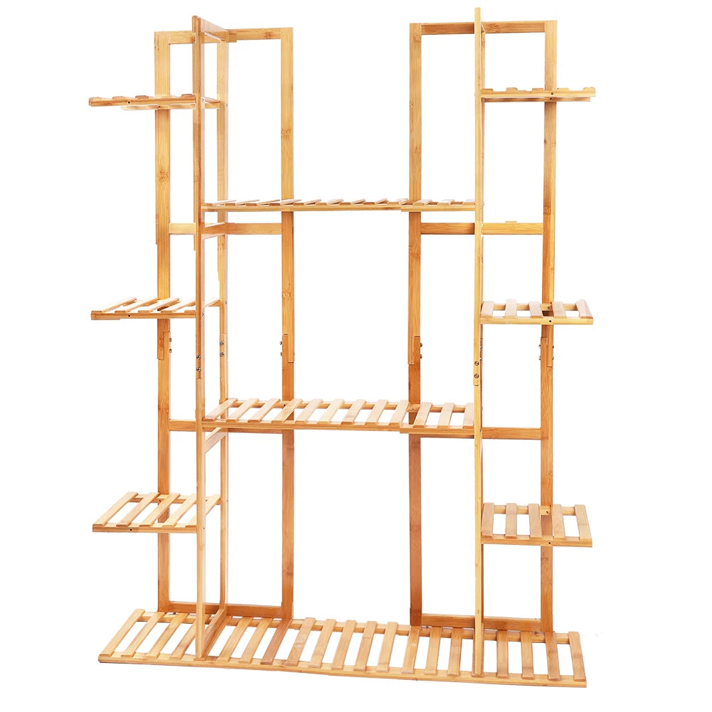 Multi-Tiered Bamboo Plant Stand Indoor Outdoor Flower Pot Holder Rack for Garden Balcony Living Room    Home Decor Supply | Online Retail | ShoreShopper.com