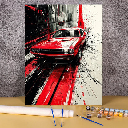 Acrylic Paint By Numbers Red Sports Car  Painting By Numbers On Canvas Coloring By Number For Adults Paint Digital Art    Home Decor Supply | Online Retail | ShoreShopper.com