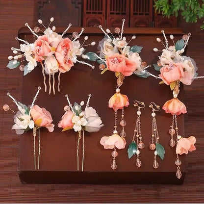 1 Set Ancient Headwear Hairpins Complete Super Immortal Made Headwear New Simple Pink flower Children's Ancient Headwear    Your Coastal Marketplace | Shoreshopper.com