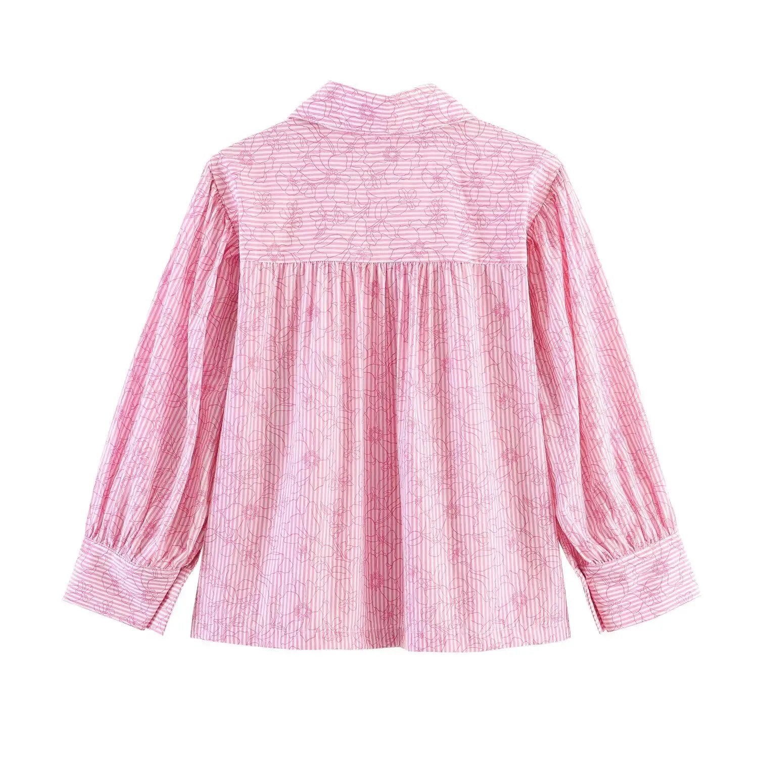 Women's Shirts Spring Summer  Female Lapel Print Striped Shirt Lady Elegant Blouses Casual Temperament Chic Ladies Tops Mujer    Your Coastal Marketplace | Shoreshopper.com