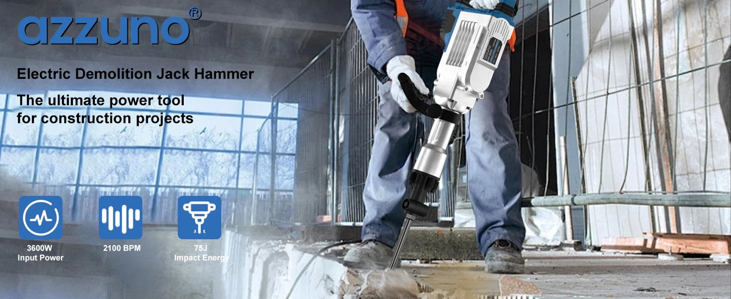 3600W Demolition Jack Hammer Electric Concrete Breaker Heavy Duty 2100 BPM Corded Power Rotary Hammer Drill with 2pcs Chisel Bit    Home Decor Supply | Online Retail | ShoreShopper.com