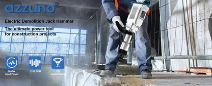 3600W Demolition Jack Hammer Electric Concrete Breaker Heavy Duty 2100 BPM Corded Power Rotary Hammer Drill with 2pcs Chisel Bit    Home Decor Supply | Online Retail | ShoreShopper.com