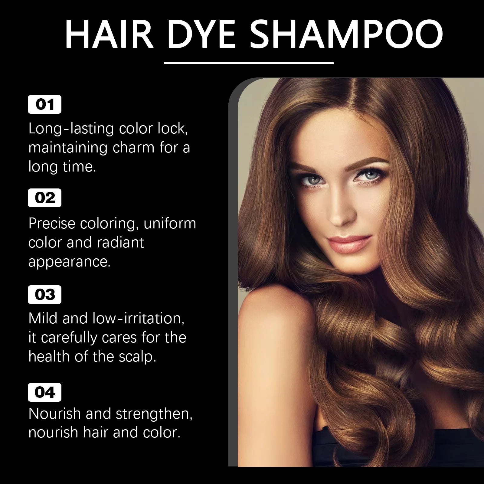 Hair Dye Shampoo for Gray White Hair Coverage 3 in 1 Light Brown DIY Herbal Ingredients Natural Hair Color Shampoo for Women Men - ShoreCo.Shop