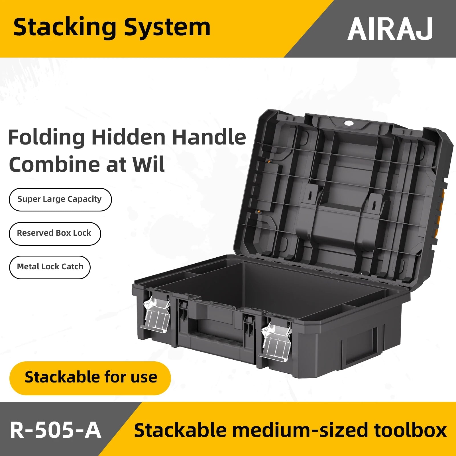 AIRAJ MultiFunctional Tier Stackable Rolling Plastic Portable Folding Tool Storage Box , Suitable for Garage Storage    Home Decor Supply | Online Retail | ShoreShopper.com