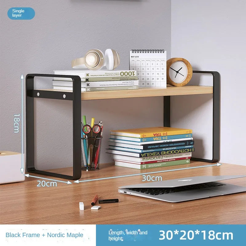 Shelf Desktop Storage  Bookshelf Student Desk Shelves Racks Office Computer Desk Tiered Cabinet Home Storage Holders Organizer    Home Decor Supply | Online Retail | ShoreShopper.com