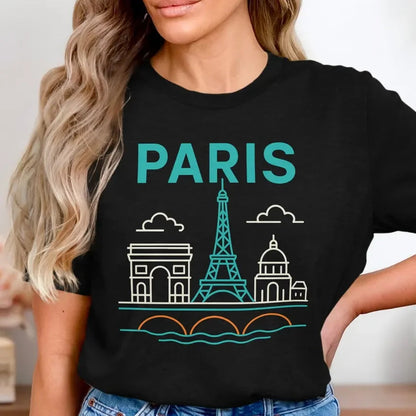 Eiffel Tower T-Shirt: Paris Line Art City Tee, France Travel Shirts Fashion Top Tee Gift for Men Women Shirts    Home Decor Supply | Online Retail | ShoreShopper.com