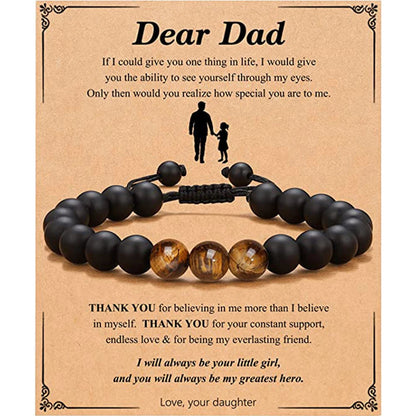 Fathers Day Dad Gifts from Daughter Son Bracelets Birthday Gifts for Men Dad Mens Bracelet Natural Stone for Him Husband    Your Coastal Marketplace | Shoreshopper.com