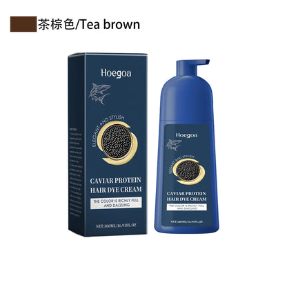 Caviar Protein Hair Dye Shampoo Gray White Hair Color Treatment Smoothing Nourishing Fast Natural Herbal Color Hair Cream 500ml - ShoreCo.Shop
