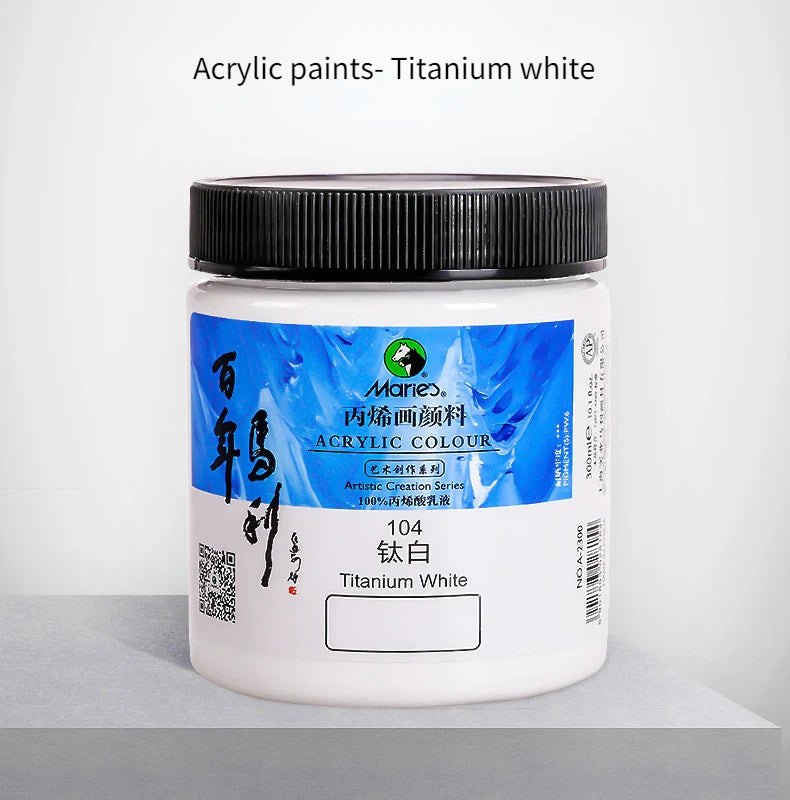300ml White Acrylic Paints In Large Jars for Wall Painting Without Losing Color Waterproof and Sun Protection Art Supplies    Home Decor Supply | Online Retail | ShoreShopper.com