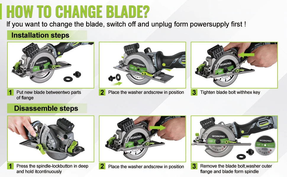 WORKPRO 20V Cordless Electric Circular Saw With Laser For Wood Ceramic Tile 115 mm Saw Blade 710W Electric Circular Saw No Laser    Home Decor Supply | Online Retail | ShoreShopper.com