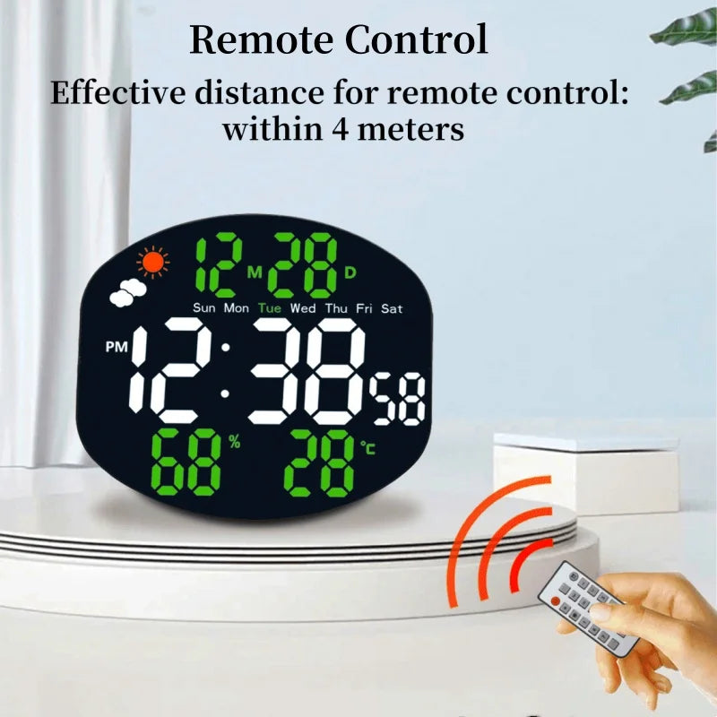 Large Digital Wall Clock Weather Station Forecast TEMP Humidity Date Week Night Mode Table Clock 2 Alarm 12/24H LED Alarm Clock    Home Decor Supply | Online Retail | ShoreShopper.com
