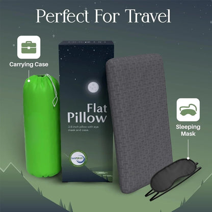 Thin Gel Memory Foam Ultra Thin Pillow | Low Profile Thin Flat 2.6 Inch Flat Pillows | Stomach or Back Sleeper Pillows |    Home Decor Supply | Online Retail | ShoreShopper.com
