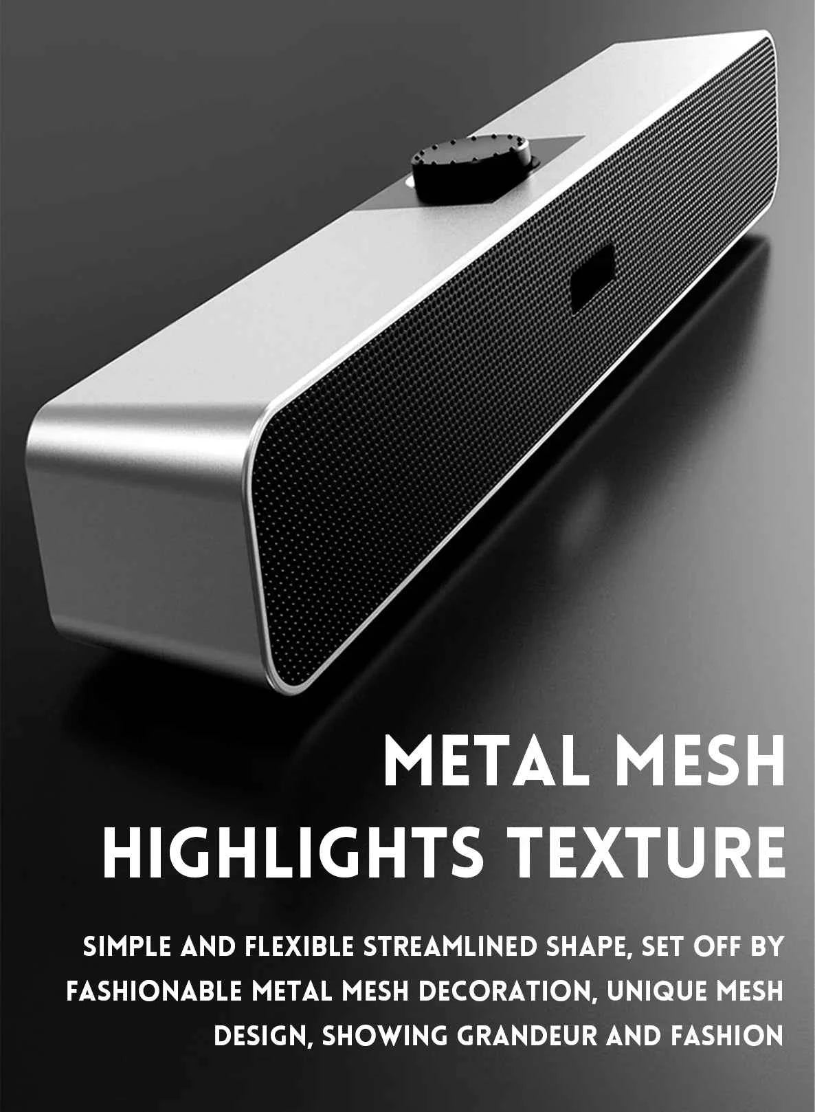 B Computer Speakers with 3.5 mm Aux, Small PC Speakers Powered by USB, USB Soundbar for Monitor，Wired USB Desktop Speaker,