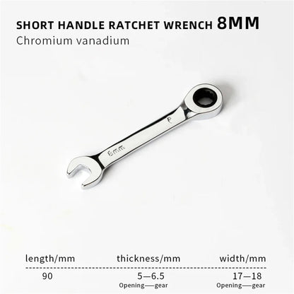 6-19mm Short Handle Quick Ratchet Wrench 72 Teeth Multi Functional Portable Short Dual-use Plum Blossom Small Wrench Hand Tools    Home Decor Supply | Online Retail | ShoreShopper.com