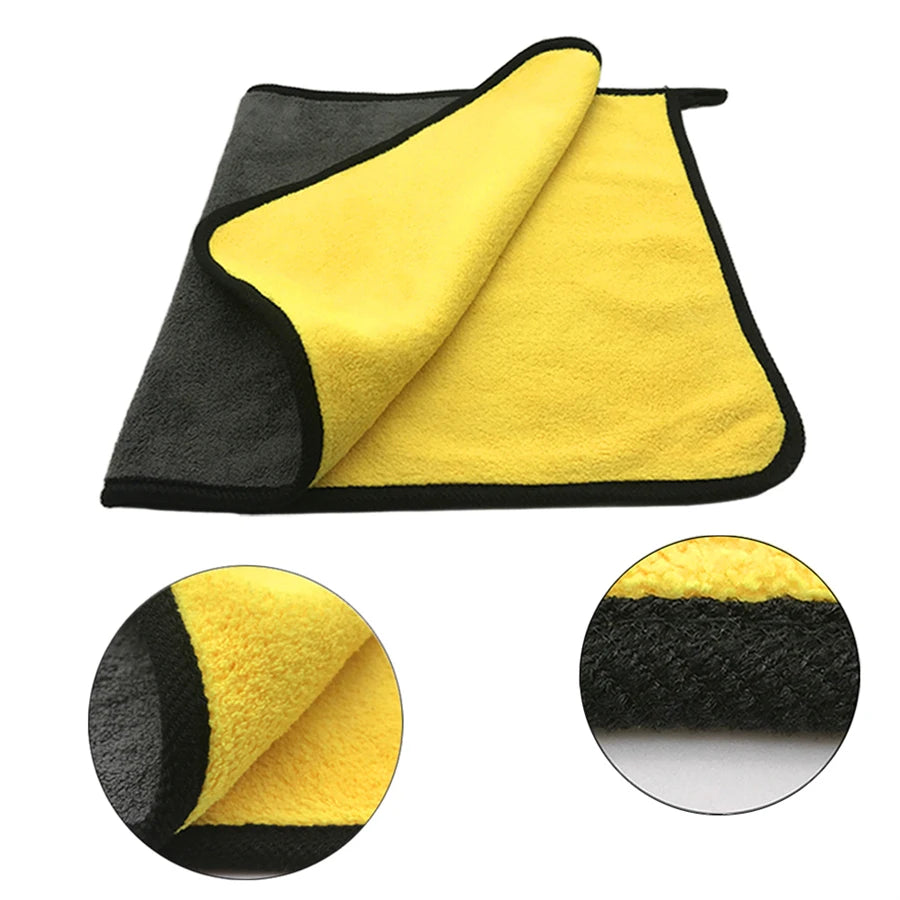 1/2/6pcs Microfiber Cleaning Towel Thicken Soft Drying Cloth Car Body Washing Towels Double Layer Clean Rags Car Accessories    Home Decor Supply | Online Retail | ShoreShopper.com
