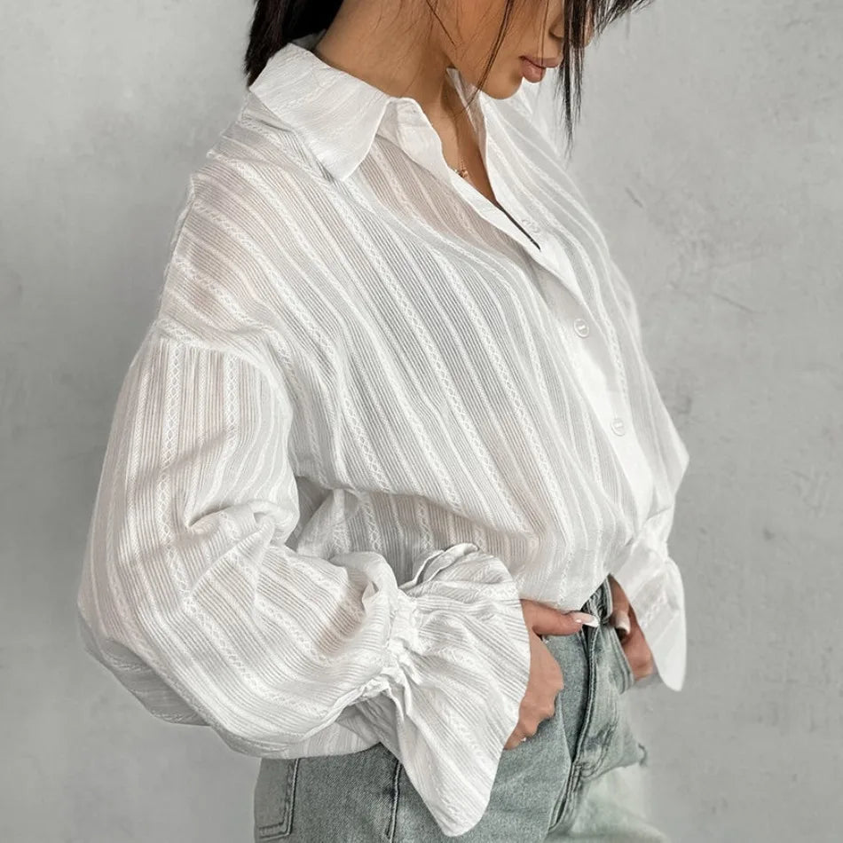New Fashion White Shirts Women Long Sleeve Oversize Blouse New Spring Summer Basic Tops Cotton Chic Shirt for Women 100% Cotton    Your Coastal Marketplace | Shoreshopper.com