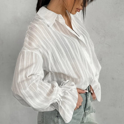 New Fashion White Shirts Women Long Sleeve Oversize Blouse New Spring Summer Basic Tops Cotton Chic Shirt for Women 100% Cotton    Your Coastal Marketplace | Shoreshopper.com