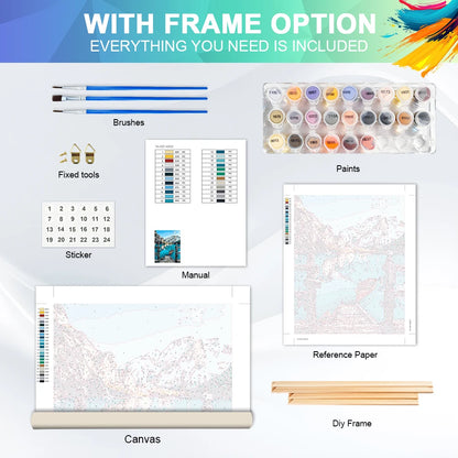 HUACAN Coloring By Numbers Mountain Landscape HandPainted Kits Home Decor Sea Painting Drawing Pictures By Numbers Diy Gift Art - ShoreCo.Shop