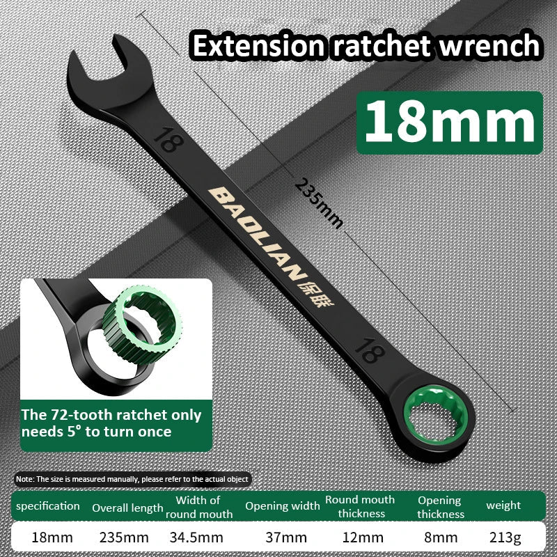 Dual-Purpose Wrench Fast Plum Blossom Ratchet Wrench Industrial Grade 72 Tooth Labor-Saving, Fast and Durable Dual-use Wrench    Home Decor Supply | Online Retail | ShoreShopper.com