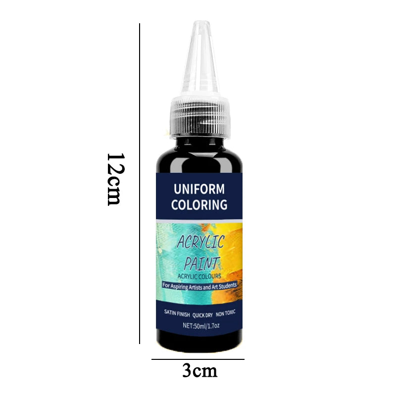 6 Colors Acrylic Paint 50ml/Bottle Satin Finsh Quick Dry Non Toxic Epoxy Resin Pigment Paste For Graffiti Resina Art Painting    Home Decor Supply | Online Retail | ShoreShopper.com
