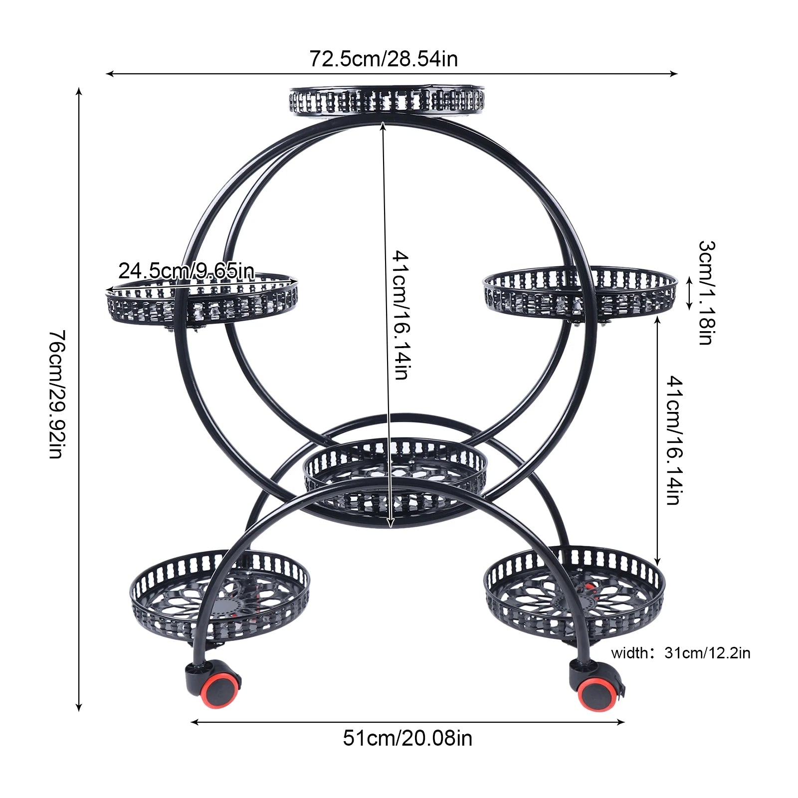 Metal Plant Stands 6 Pots Plants Flower Stand for Patio Garden Living Room Corner Balcony Bedroom Black / White    Home Decor Supply | Online Retail | ShoreShopper.com
