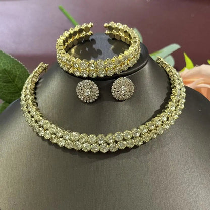 Elegant 3-Piece Crystal Jewelry Set - Rhinestone Necklace, Earrings & Bracelet    Home Decor Supply | Online Retail | ShoreShopper.com