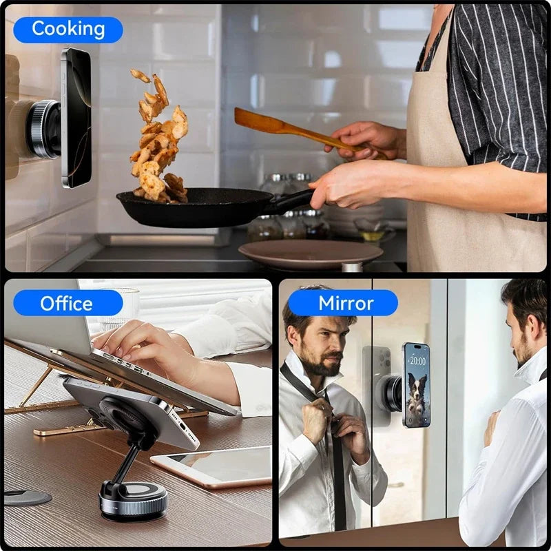 Car Mount Electric Vacuum Magnetic Holder Foldable Strong Suction Stand For Cell Phone For iphone 12 13 14 15 16 Live Streaming    Home Decor Supply | Online Retail | ShoreShopper.com