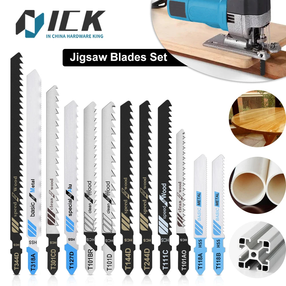Jigsaw Blades Set T-Shank Jig Saw Blades for Wood Plastic and Metal Cutting Compatible as Bosch/DEWALT/RYOBI/One+/Makita - ShoreCo.Shop
