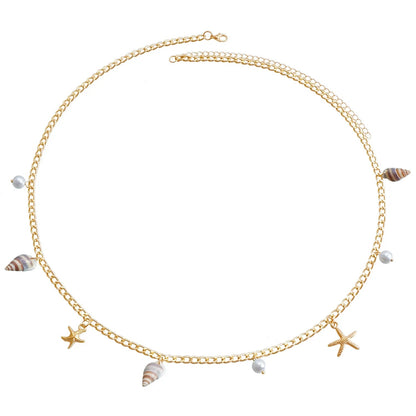 Bohemian Summer Beach Shell Waist Link Imitation Pearl Sea Star Conch Pendant Body Chain for Women Fashion Jewelry Accessories    Your Coastal Marketplace | Shoreshopper.com