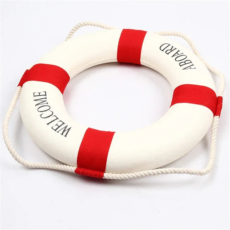 Nautical Style Welcome Decorative Red Blue Life Buoy Home Marine Beach Wall Decoration Crafts Living Room    Your Coastal Marketplace | Shoreshopper.com