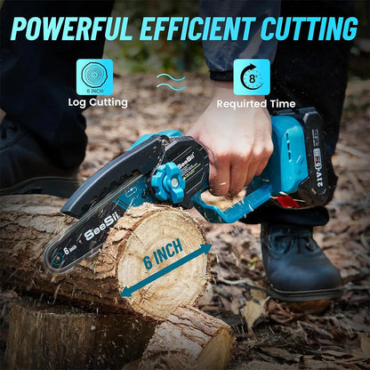 Seesii 6'' Brushless Electric Chainsaw 2 IN 1 Tree Trimming Branch Pruner Cutting Power Tools - ShoreCo.Shop