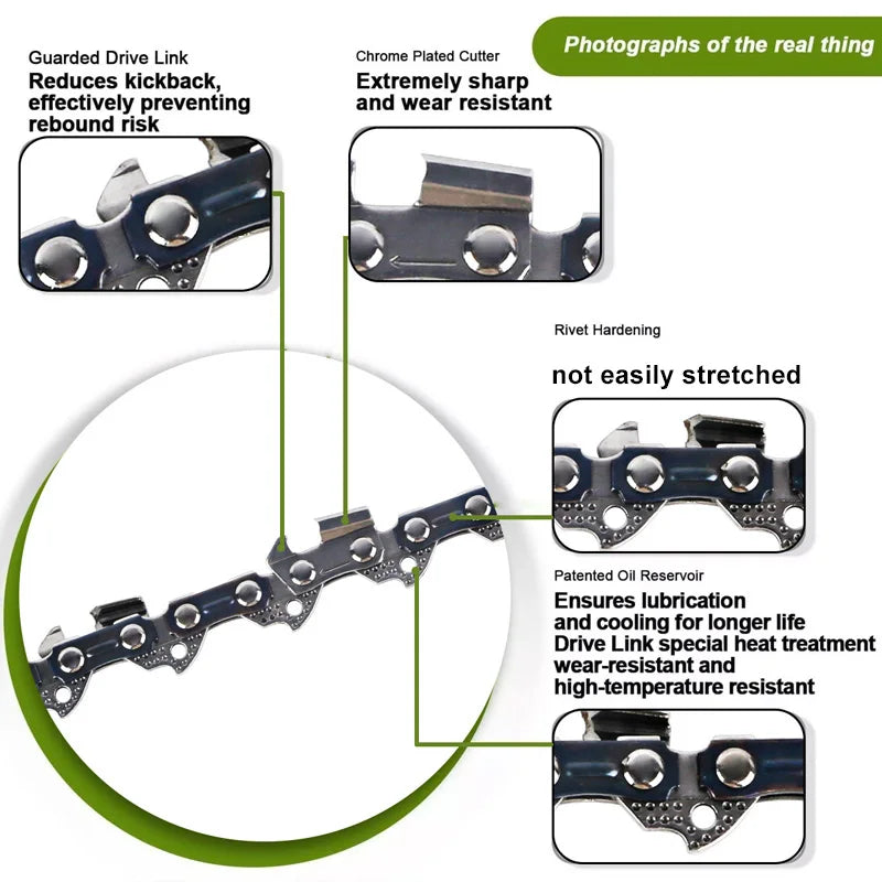 12 Inch Chainsaw Chain 3/8" LP Pitch .043'' Gauge 45 Drive Links Fits For DeWalt DCCS620P1 Ryobi, Craftsman, Makita and More - ShoreCo.Shop