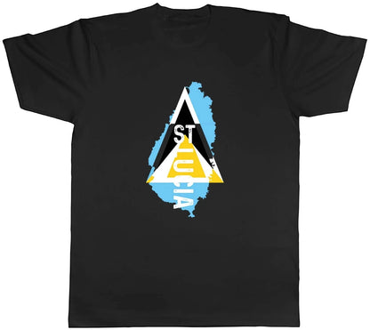 St Lucia Mens T-Shirt Travel Map Flag Unisex Tee Gift Men's T-shirt Summer Pure Cotton Men's T-shirt    Home Decor Supply | Online Retail | ShoreShopper.com