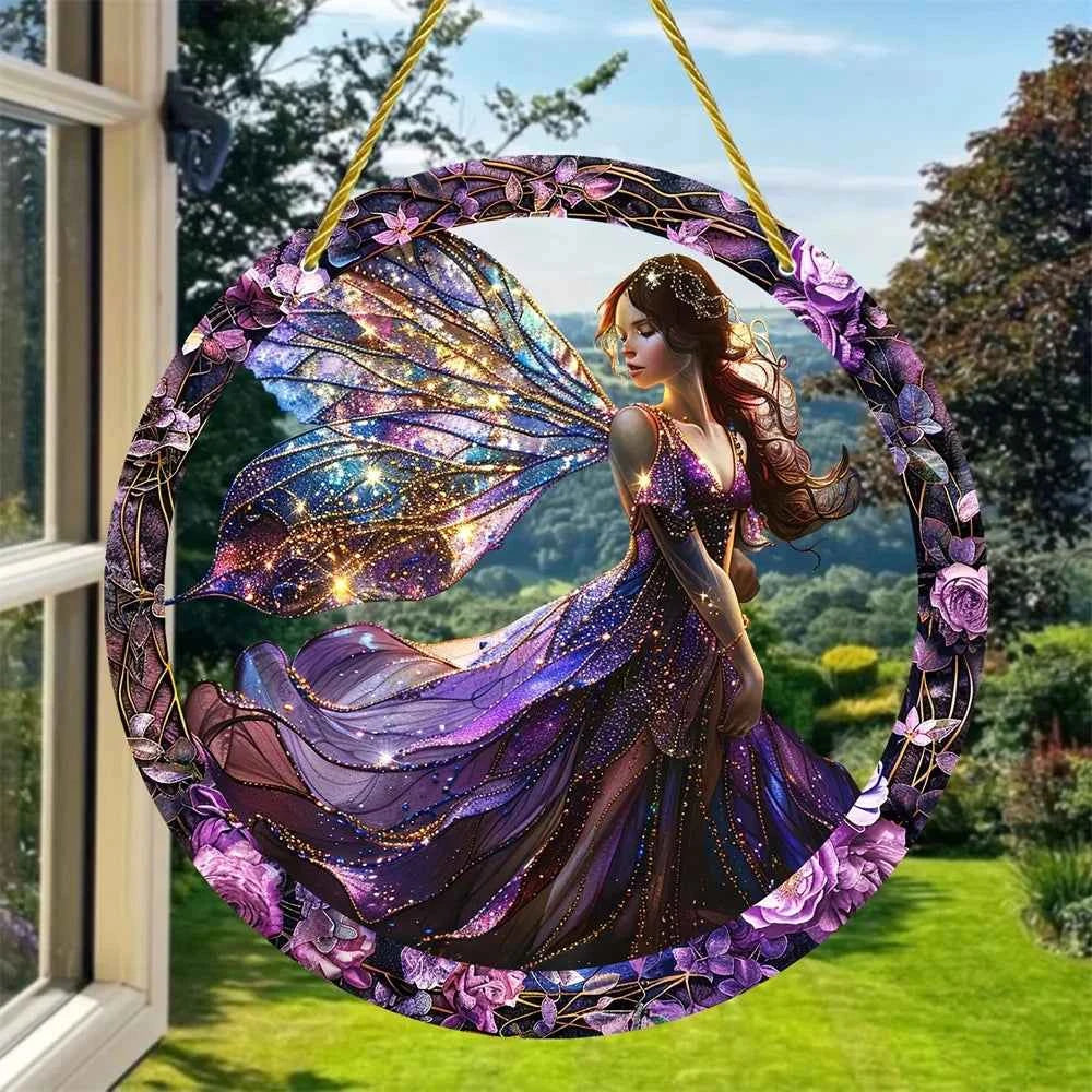 Enchanting Elf Fairy Acrylic Sun Catcher Window Door Display, Seasonal Summer Decor - for Home, Bar, for Daily Christmas Decor