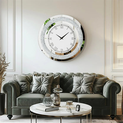 LUVODI 32inch Modern 3D Wall Clock Large Diamond Crystal Living Room Kitchen Bedroom Hall Clock with Roman Numerals    Home Decor Supply | Online Retail | ShoreShopper.com