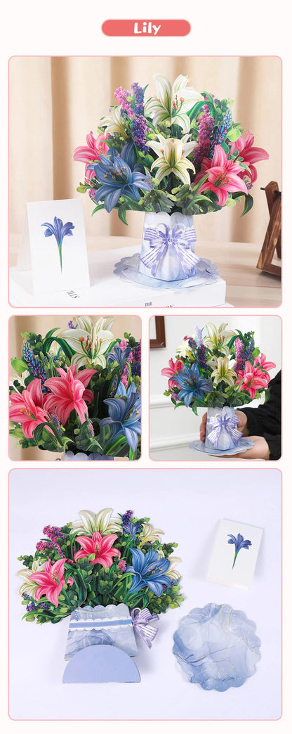 3D Creative Bouquet Gift Card for Mother Father Wife Friends Blessing Card Gift for Mothers Fathers Day Thank You Greeting Cards    Your Coastal Marketplace | Shoreshopper.com