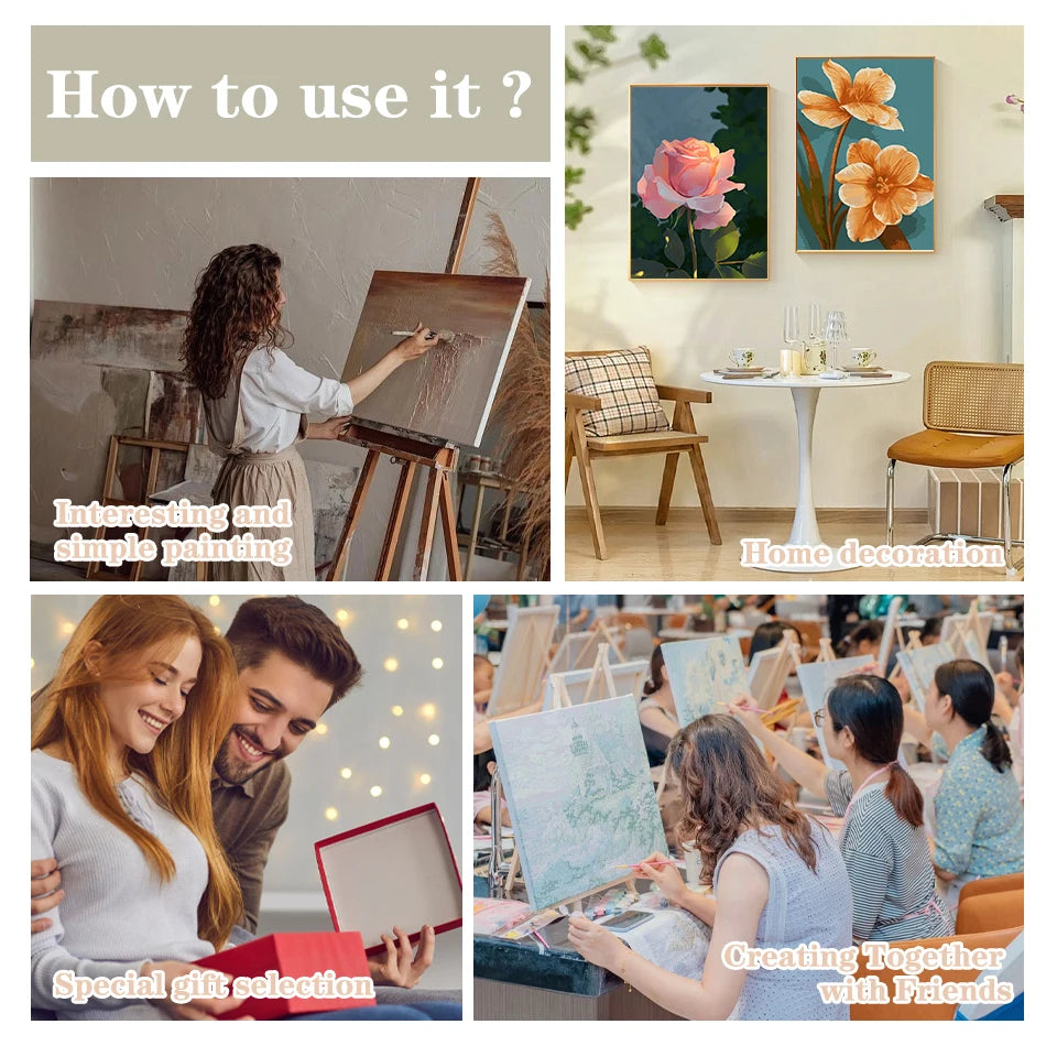 CHENISTORY Paint By Number House Landscape Kits Drawing On Canvas DIY Pictures By Number HandPainted Gift Home Decoration    Home Decor Supply | Online Retail | ShoreShopper.com