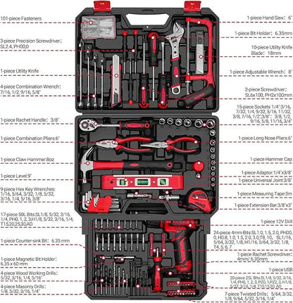 DEKO Home Mechanic Toolbox with 12V Power Cordless Drill Hand Repair Tools Sets Combo Kits Storage Organizer Drawer Case    Home Decor Supply | Online Retail | ShoreShopper.com