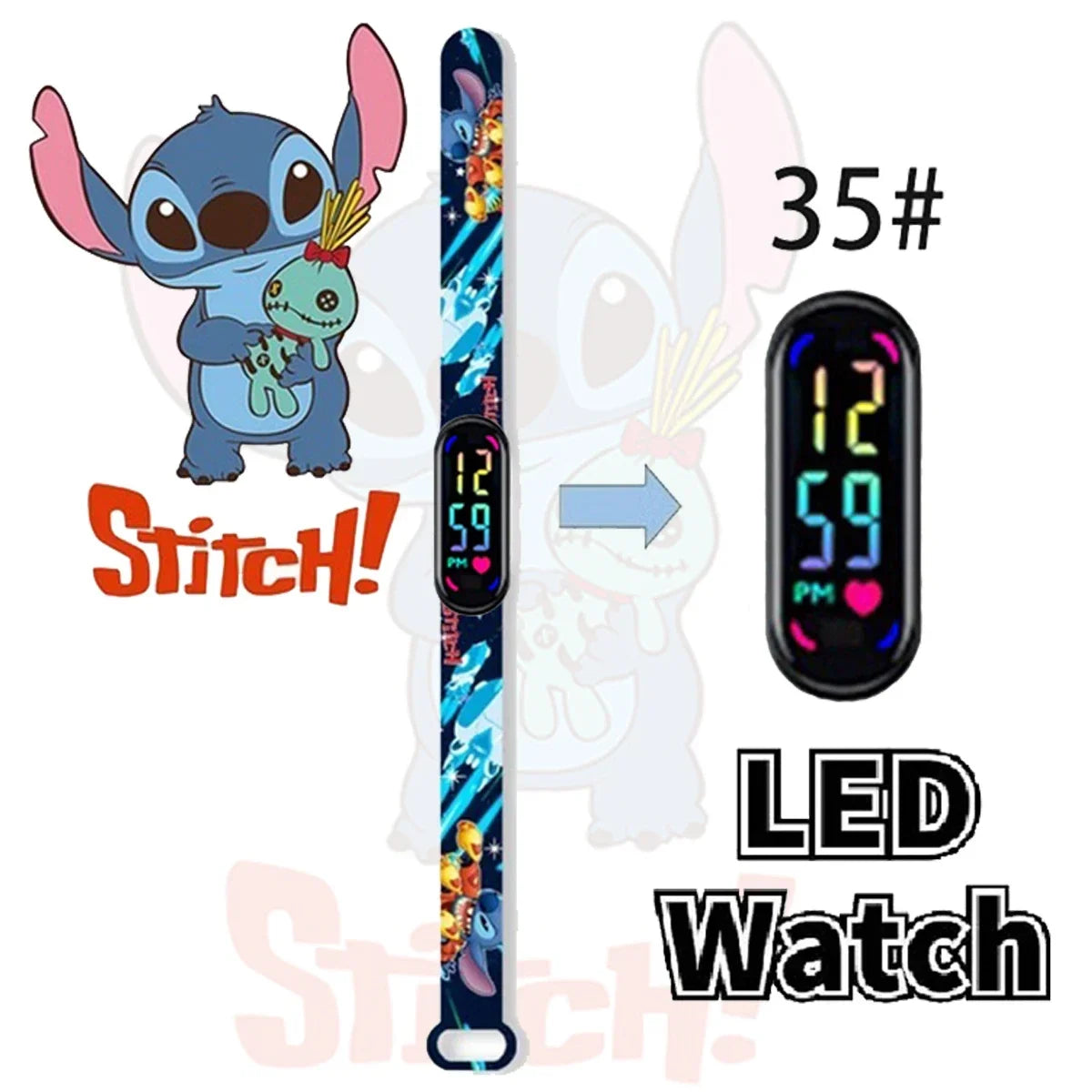 Disney Stitch Digital Kids' Watches Anime Figures LED Luminous Watch Touch Waterproof Electronic Sports Watch Kids Birthday Gift    Home Decor Supply | Online Retail | ShoreShopper.com