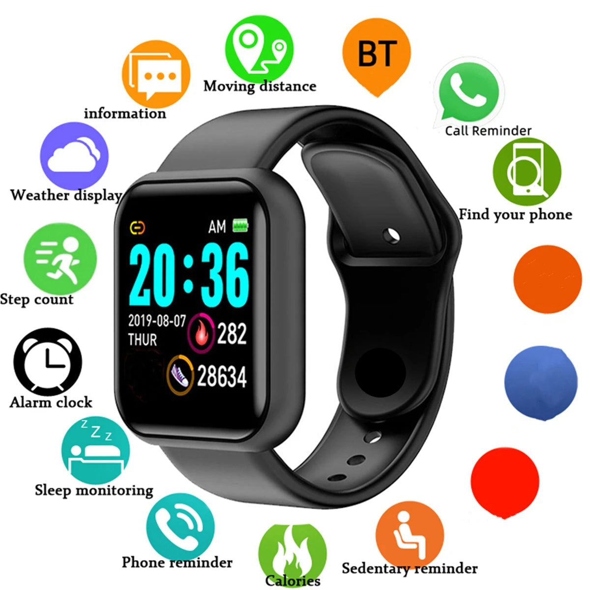 Smartwatch Men Women Wristwatches Smart Watch Message Fitness Monitor Bracelet Birthday Gift Electronic Clock For Android IOS    Home Decor Supply | Online Retail | ShoreShopper.com