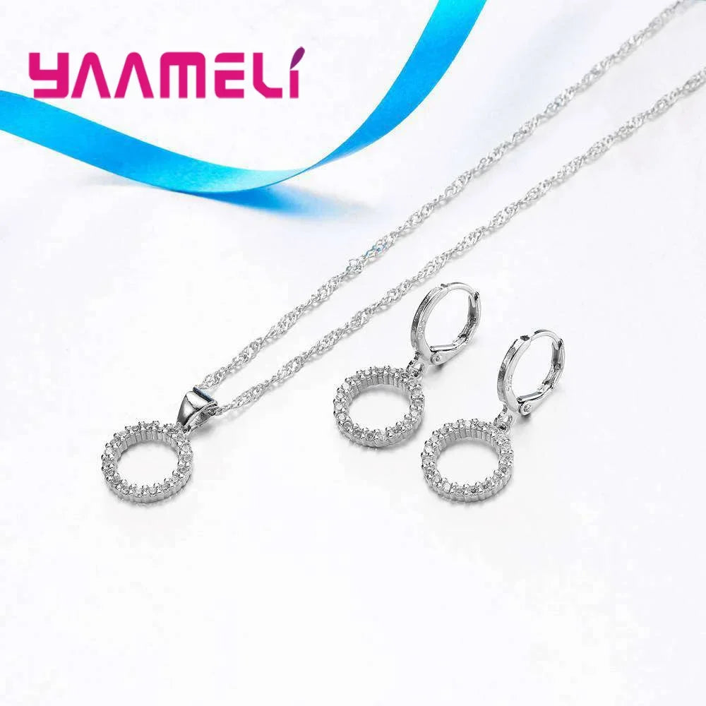 925 Sterling Silver Jewelry Set Necklace And Earrings For Women Party Wedding Engagement Accessories    Home Decor Supply | Online Retail | ShoreShopper.com