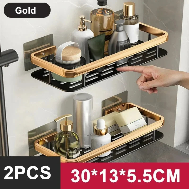 Bathroom Shelf Kitchen Storage Organizer Aluminum Alloy Shampoo Rack Shower Shelf Bathroom Accessories No Drill Shelf    Home Decor Supply | Online Retail | ShoreShopper.com