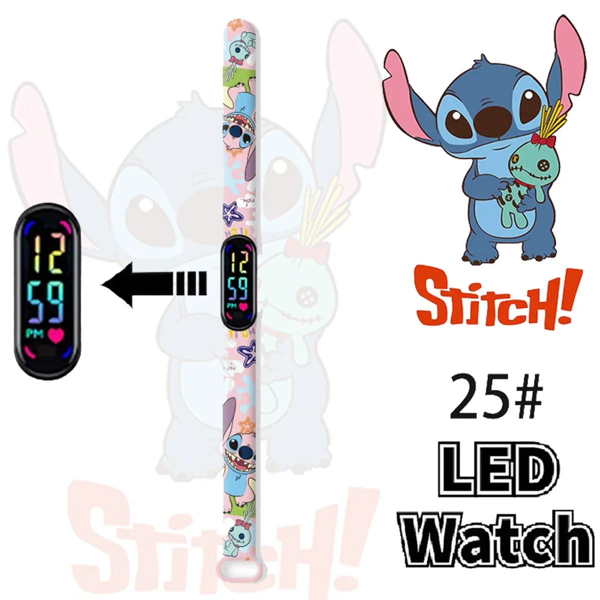 Disney Stitch Digital Kids' Watches Anime Figures LED Luminous Watch Touch Waterproof Electronic Sports Watch Kids Birthday Gift    Home Decor Supply | Online Retail | ShoreShopper.com