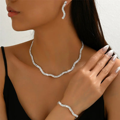 Luxury Wedding Jewelry Set: Necklace, Bracelet and Earring Set, Exquisite Crystal Jewelry, Women's Wedding Party Costumes    Home Decor Supply | Online Retail | ShoreShopper.com