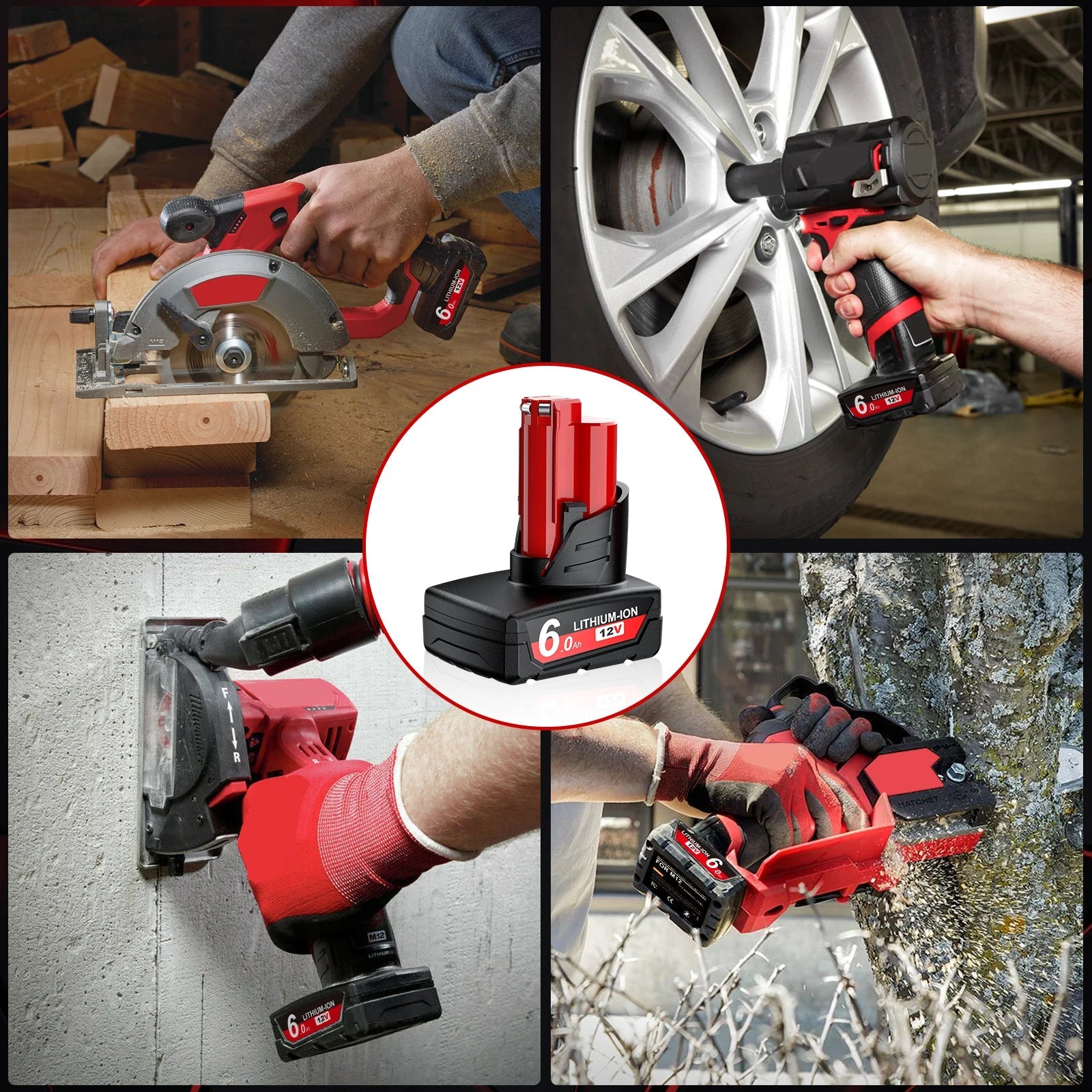 For Milwaukee 12V Tool Battery For Milwaukee M12 6000mAh Lithium Battery Impact Wrench Drill Power Tools Battery    Home Decor Supply | Online Retail | ShoreShopper.com