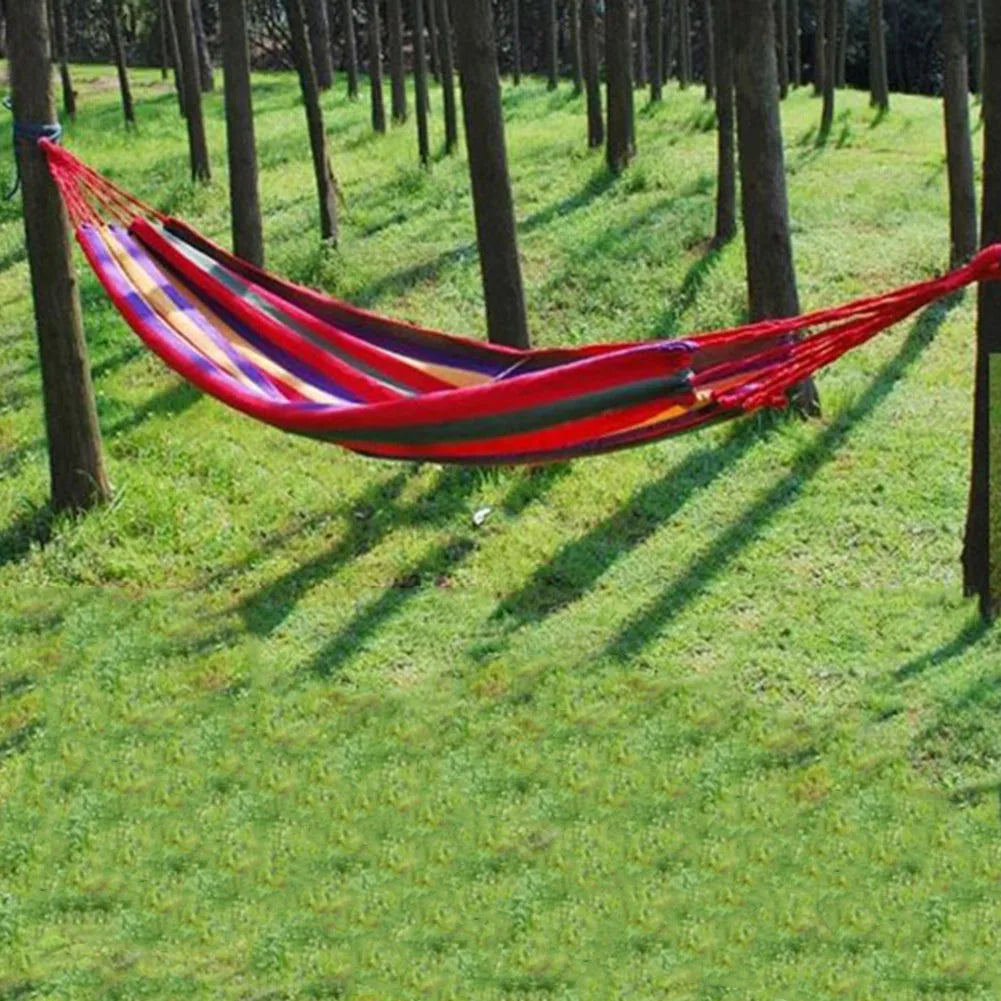 1-2 Person Cotton Rainbow Hanging Bed 264lbs Capacity Fabric Hammock with Tree Straps Portable for Outdoor Indoor with Carry Bag    Home Decor Supply | Online Retail | ShoreShopper.com
