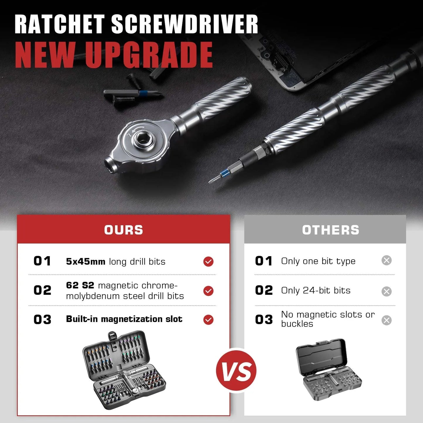 VMAN 66in1 Multifunction Ratchet Screwdriver Set Multi Magnetic Bits Mini Repair Tool Kit Household Tool For PC & Desk Etc.    Home Decor Supply | Online Retail | ShoreShopper.com