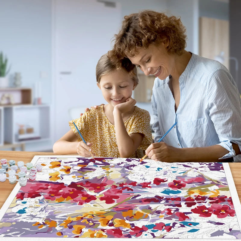 CHENISTORY-Acrylic Paint By Number Houses Scenery Picture, Green Plants On Canvas, Home Decoration    Home Decor Supply | Online Retail | ShoreShopper.com