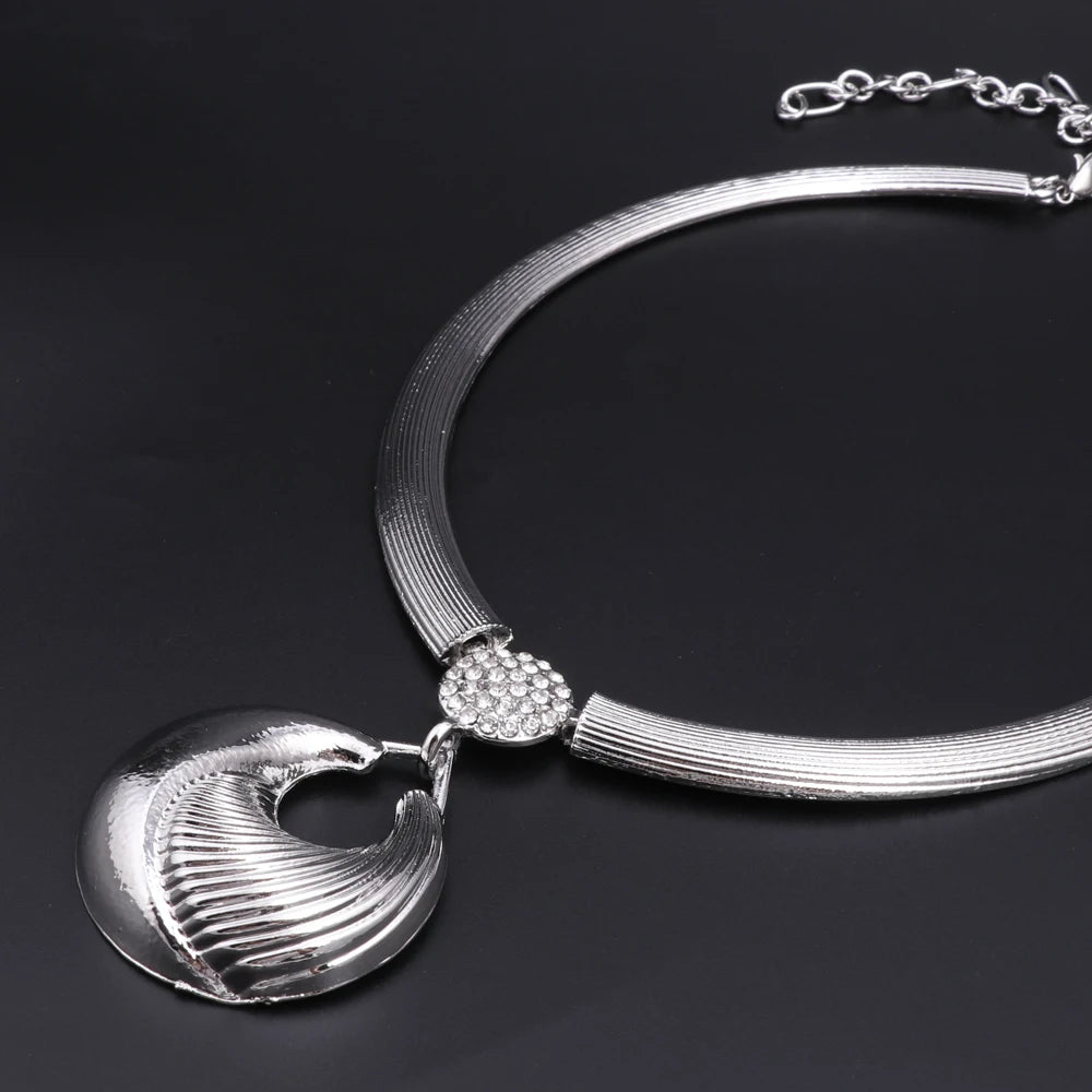 Dubai Jewelry Set For Women Silver Plated Luxury Necklace Earrings Bracelet And Ring Set Jewelry For Wedding Party Trending ﻿    Home Decor Supply | Online Retail | ShoreShopper.com