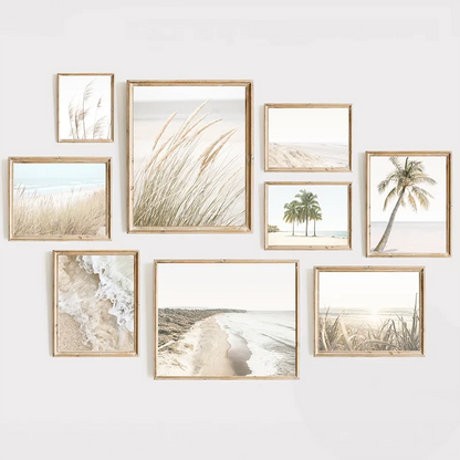Beach Print Large Ocean Sea Grass Poster Coastal Bedroom Boho Room Decor Minimalist Landscape Printable Pictures Canvas Wall Art